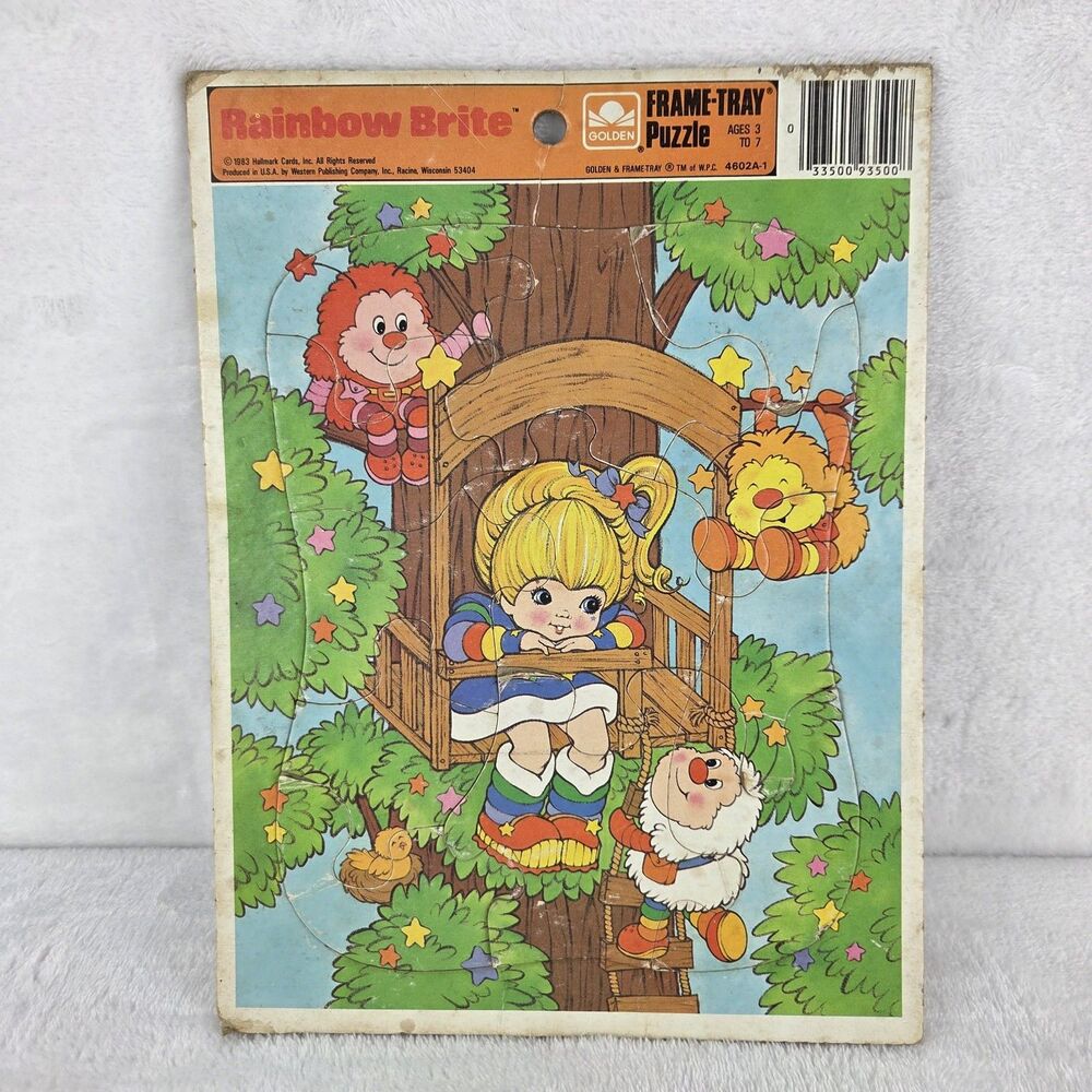 Vintage 1983 Rainbow Brite 12 Piece Frame Tray Puzzle Golden Complete